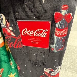Coca-Cola Christmas Velvet Soft Throw Blanket